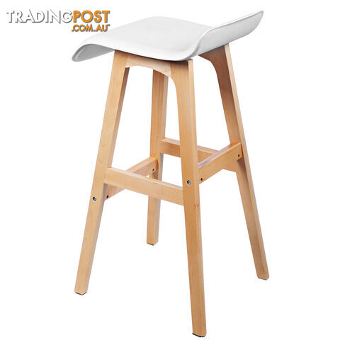 Set of 2 PVC Leather Bar Stool White