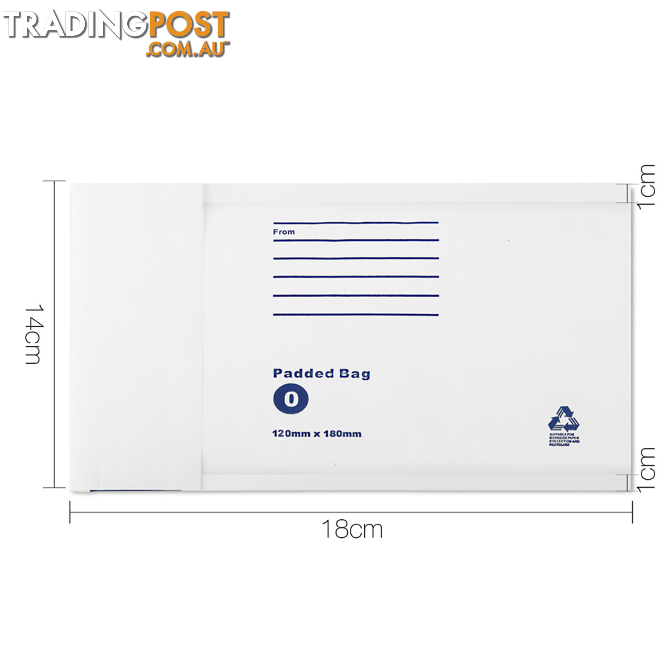 Set of 100 Bubble Padded Mailer Bag - 120mm x 180mm