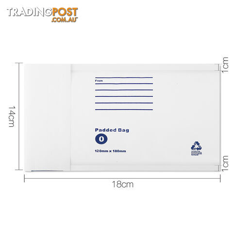 Set of 100 Bubble Padded Mailer Bag - 120mm x 180mm