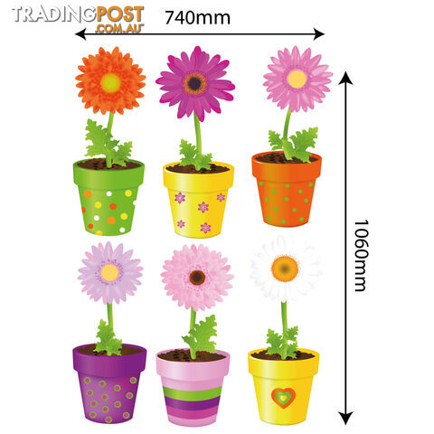 Extra Large Size Flower Pot Wall Stickers - Totally Movable