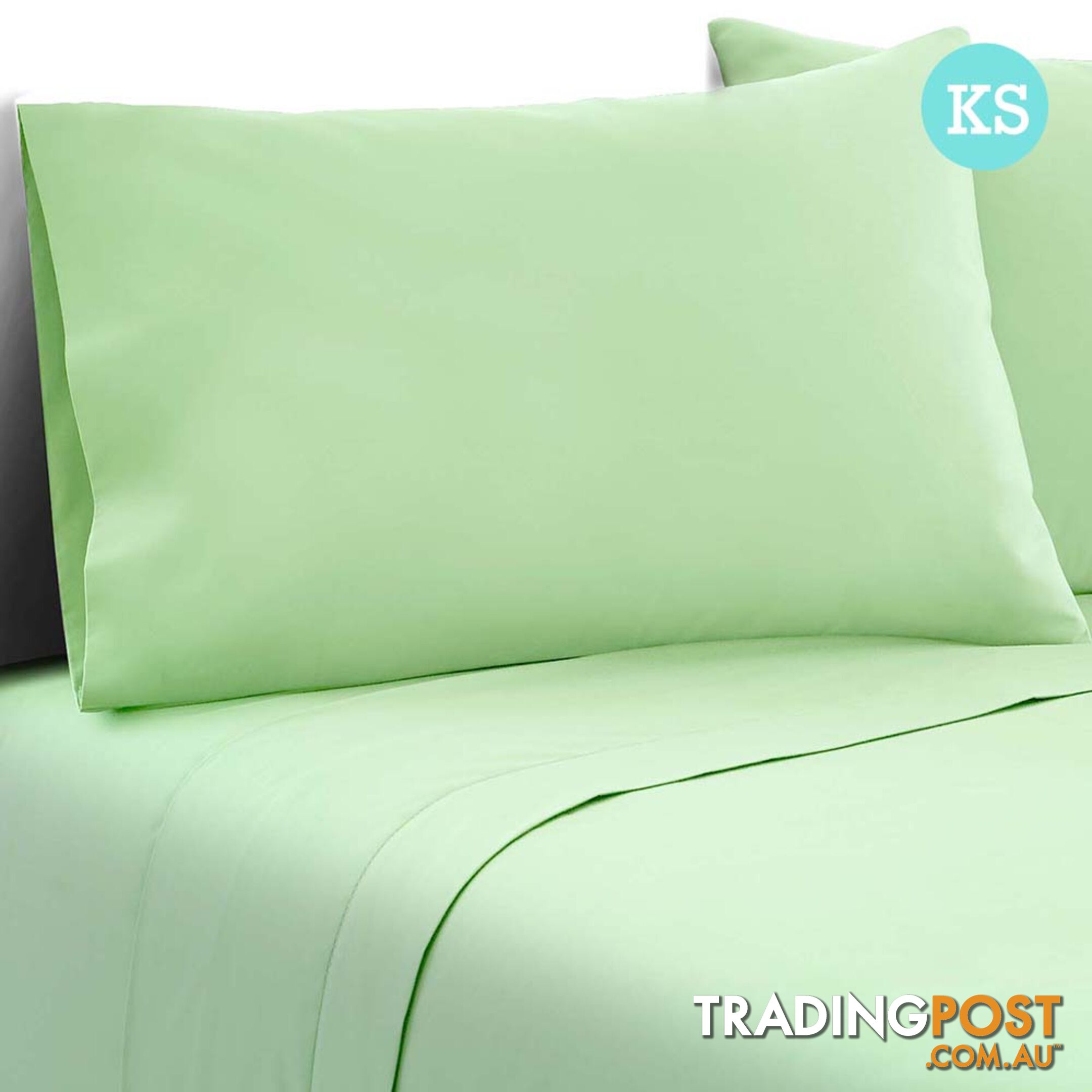 3 Piece Microfibre Sheet Set King Single _ Green