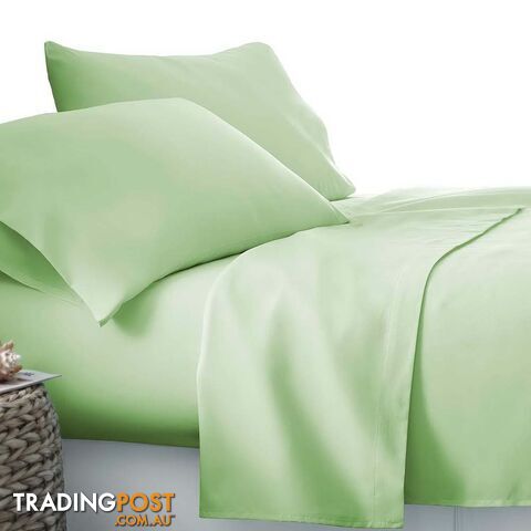 3 Piece Microfibre Sheet Set King Single _ Green