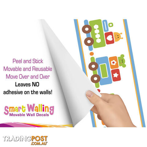 Train Wall Border Stickers - Totally Movable and Reusable