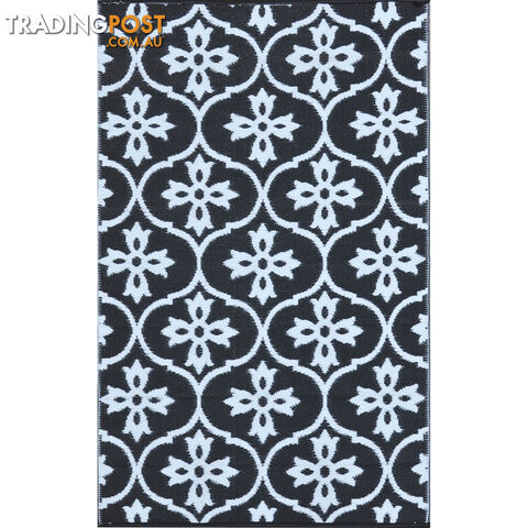 Moroccan Tile Reversable Rug Black & White 150x210cm