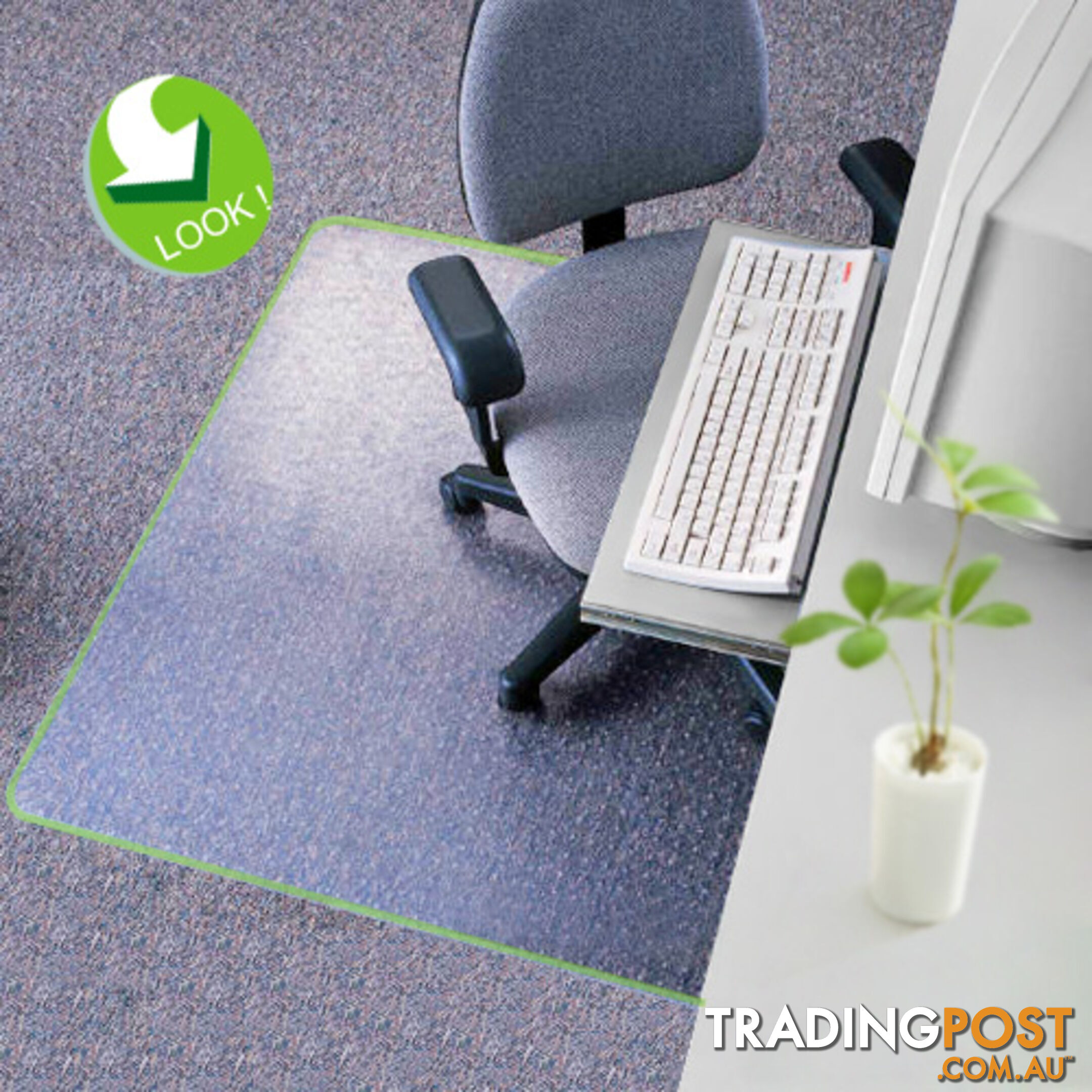 Carpet Floor Office Chair Mat Vinyl 1200 x 900mm