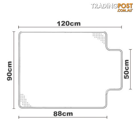 Carpet Floor Office Chair Mat Vinyl 1200 x 900mm