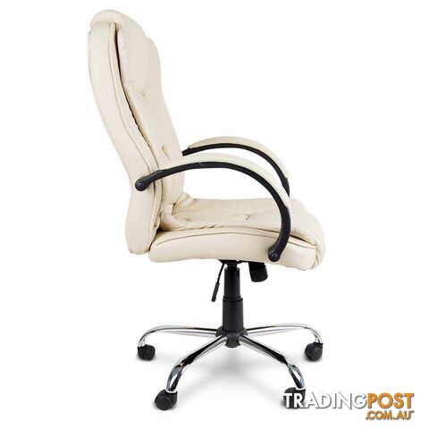 Executive PU Leather Office Computer Chair Beige