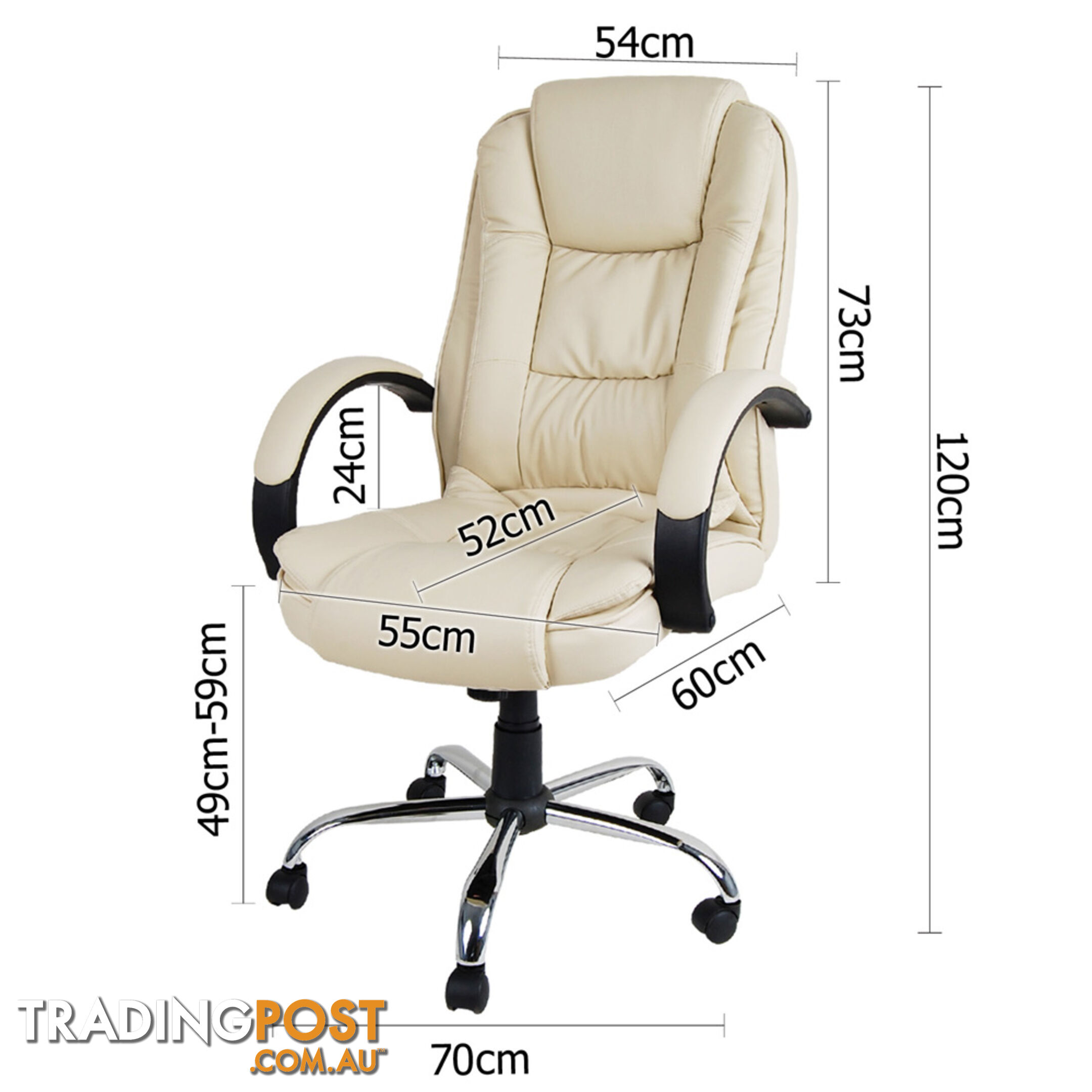 Executive PU Leather Office Computer Chair Beige