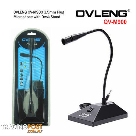 OVLENG OV-M900 3.5mm Plug Microphone with Desk Stand (Network Omnidirectional for Online Chat)