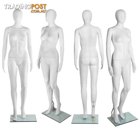 Full Body Female Mannequin Cloth Display Tailor Dressmaker Egg Head White 175cm