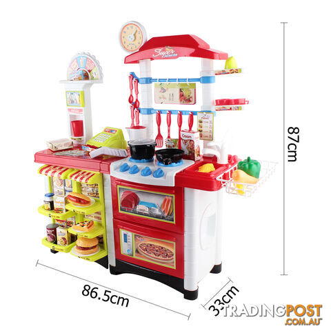 Kitchen Supermarket Pretend Play Set Red White - photo 2 of 7