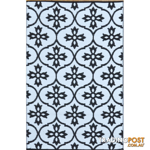 Moroccan Tile Reversable Rug Black & White 120x180cm