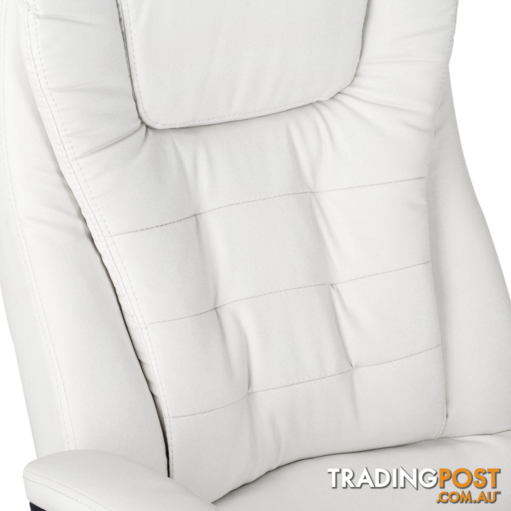 8 Point Massage Executive PU Leather Office Computer Chair White