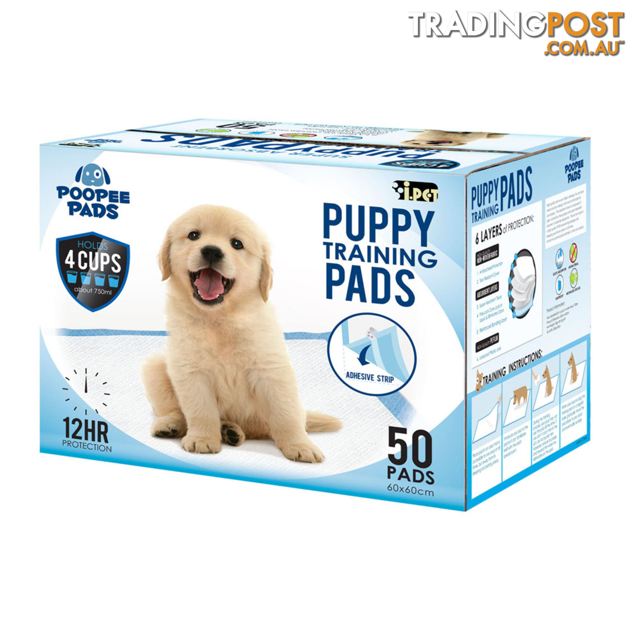 100 Puppy Pet Dog Toilet Training Pads Blue