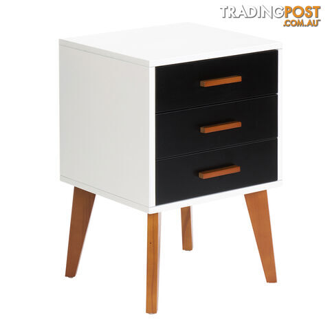 Bedside Table Cabinet Matt Black