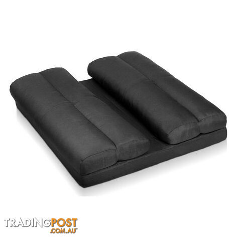 Double Size Adjustable Lounge Sofa - 5 positions Black