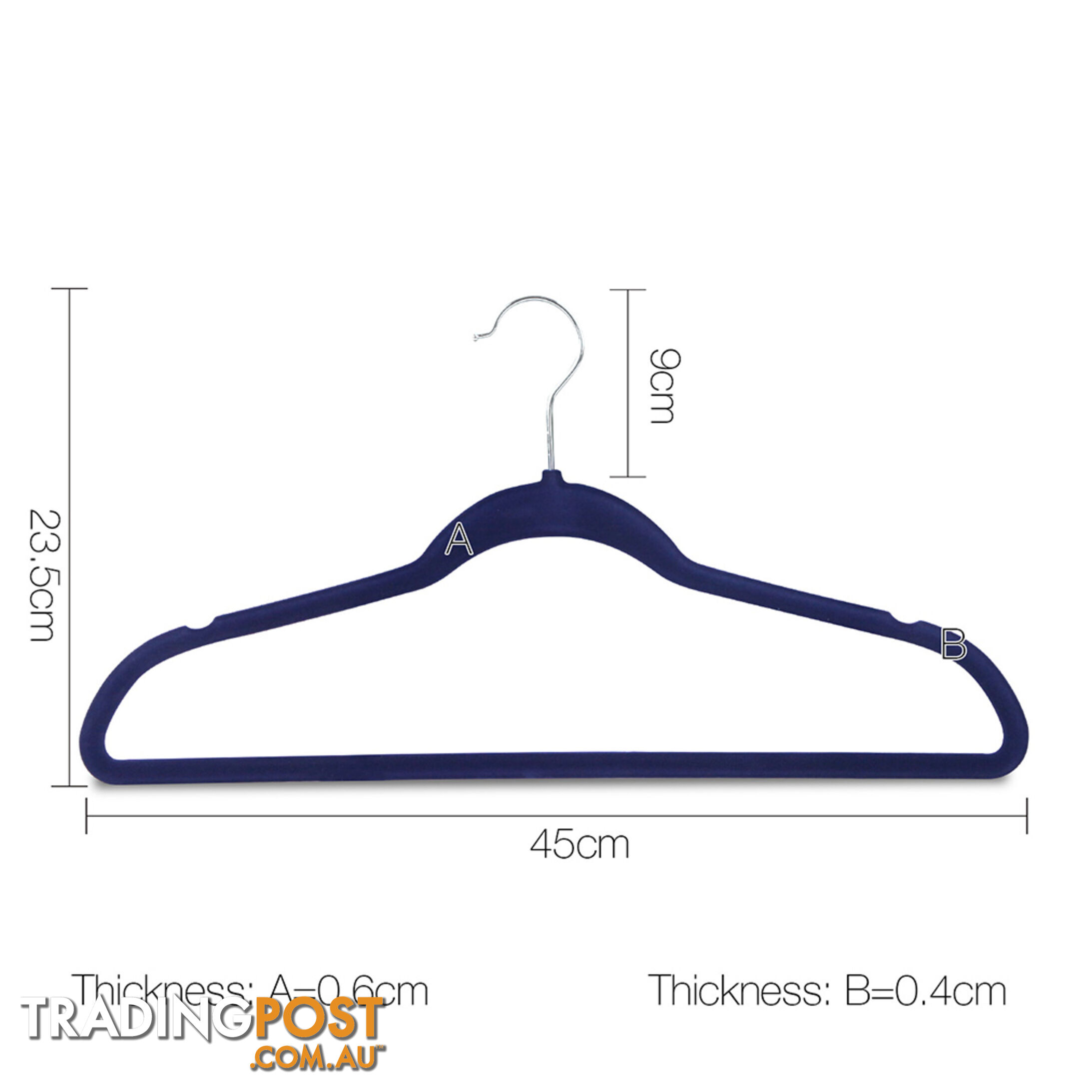 Set of 200 Slim Navy Velvet Hangers