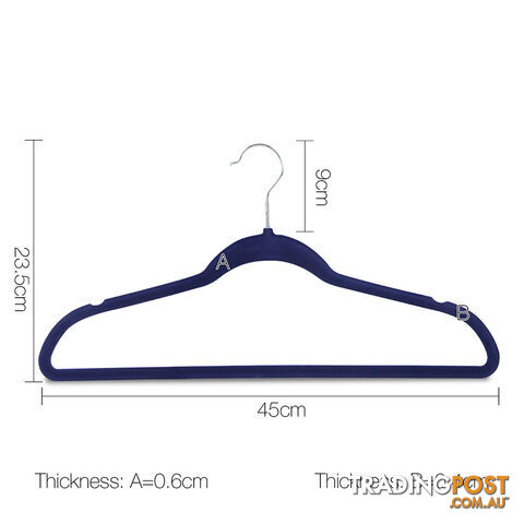 Set of 200 Slim Navy Velvet Hangers