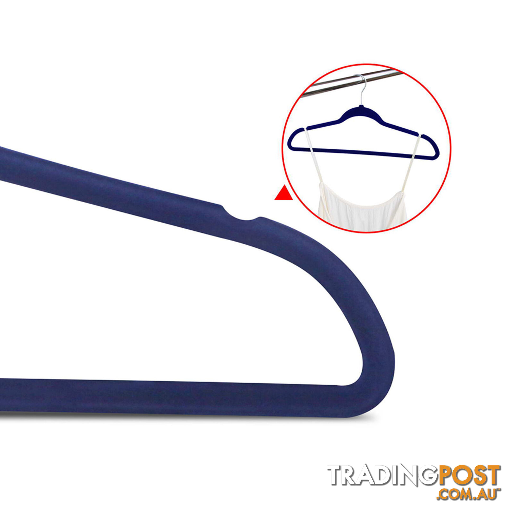 Set of 200 Slim Navy Velvet Hangers