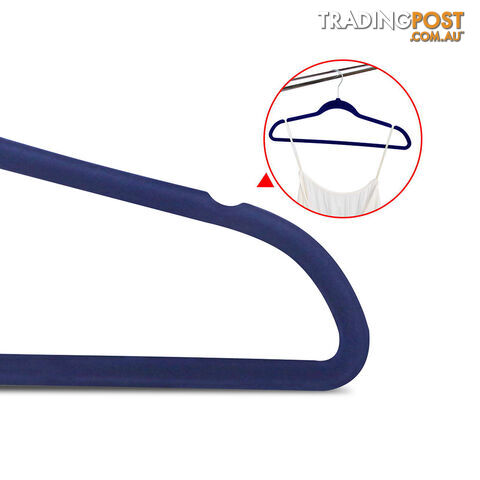 Set of 200 Slim Navy Velvet Hangers