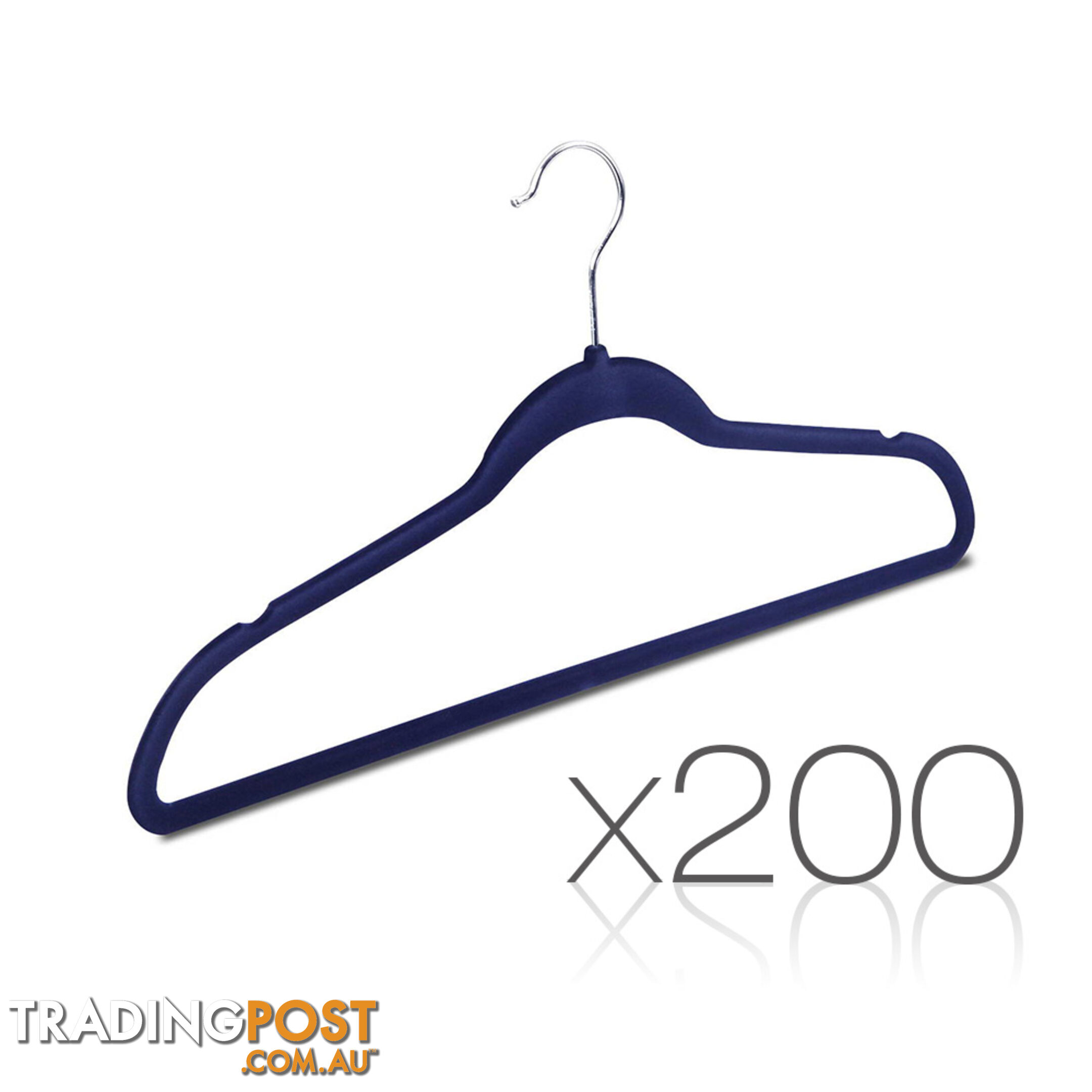 Set of 200 Slim Navy Velvet Hangers