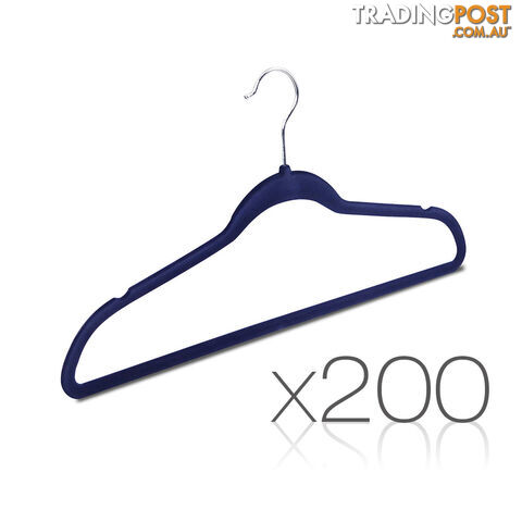 Set of 200 Slim Navy Velvet Hangers