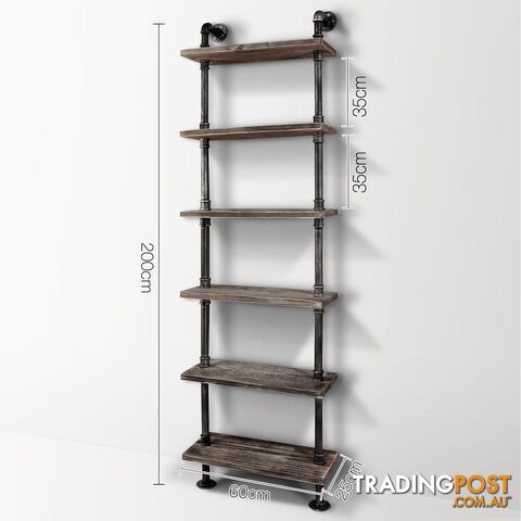 DIY Industrial 6 Level Pipe Shelf