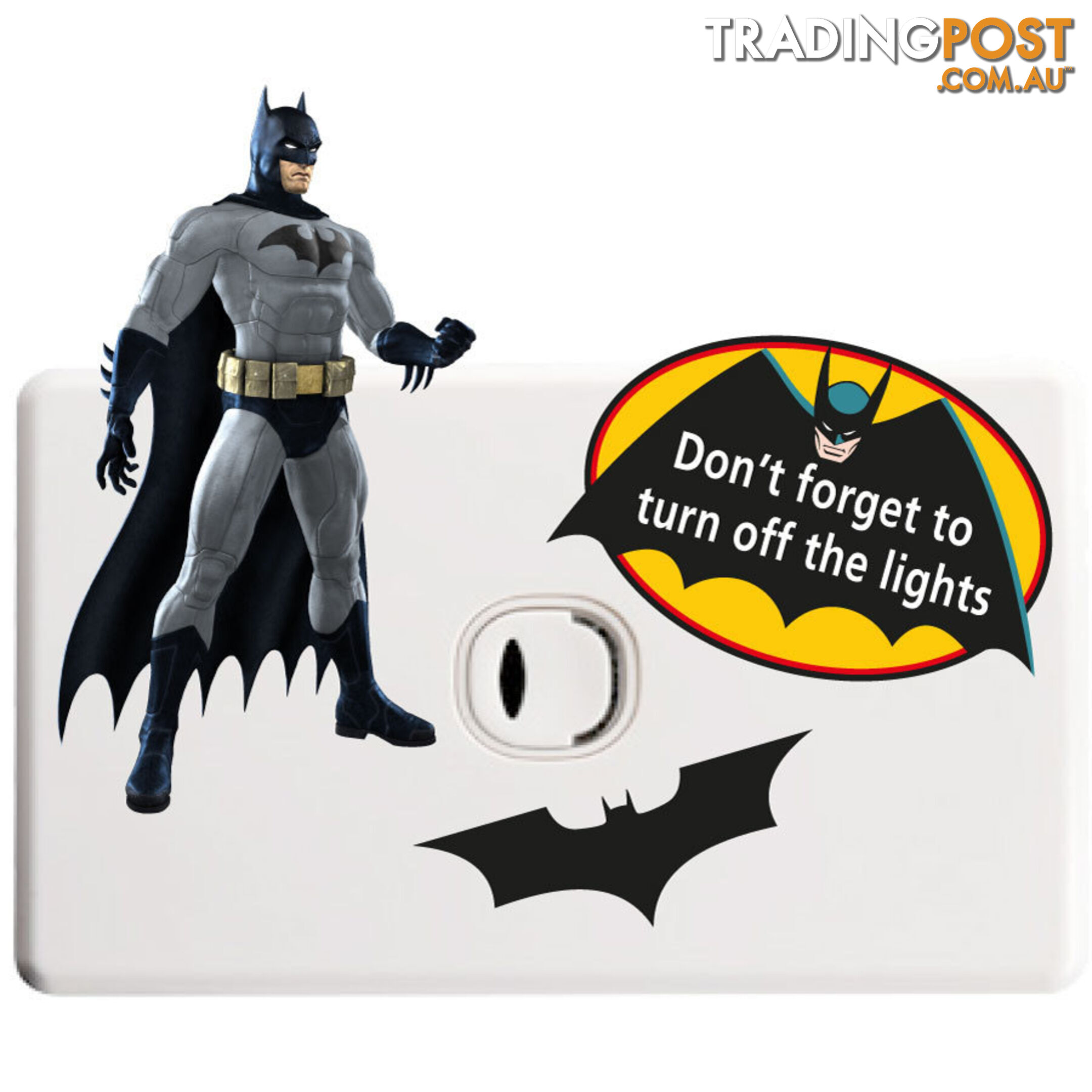 Batman Light Switch Sticker - Totally Movable and Reusable