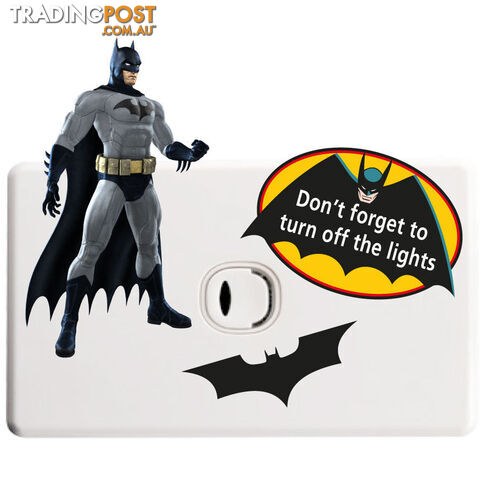 Batman Light Switch Sticker - Totally Movable and Reusable