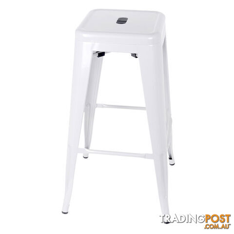 Set of 2 Steel Kitchen Bar Stool 76cm White