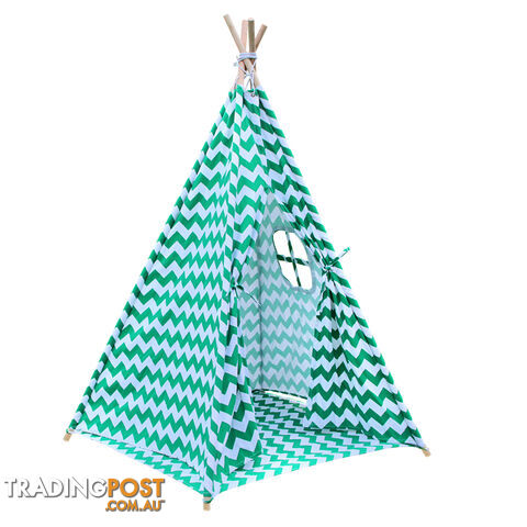 4 Poles Teepee Tent w/ Storage Bag Green