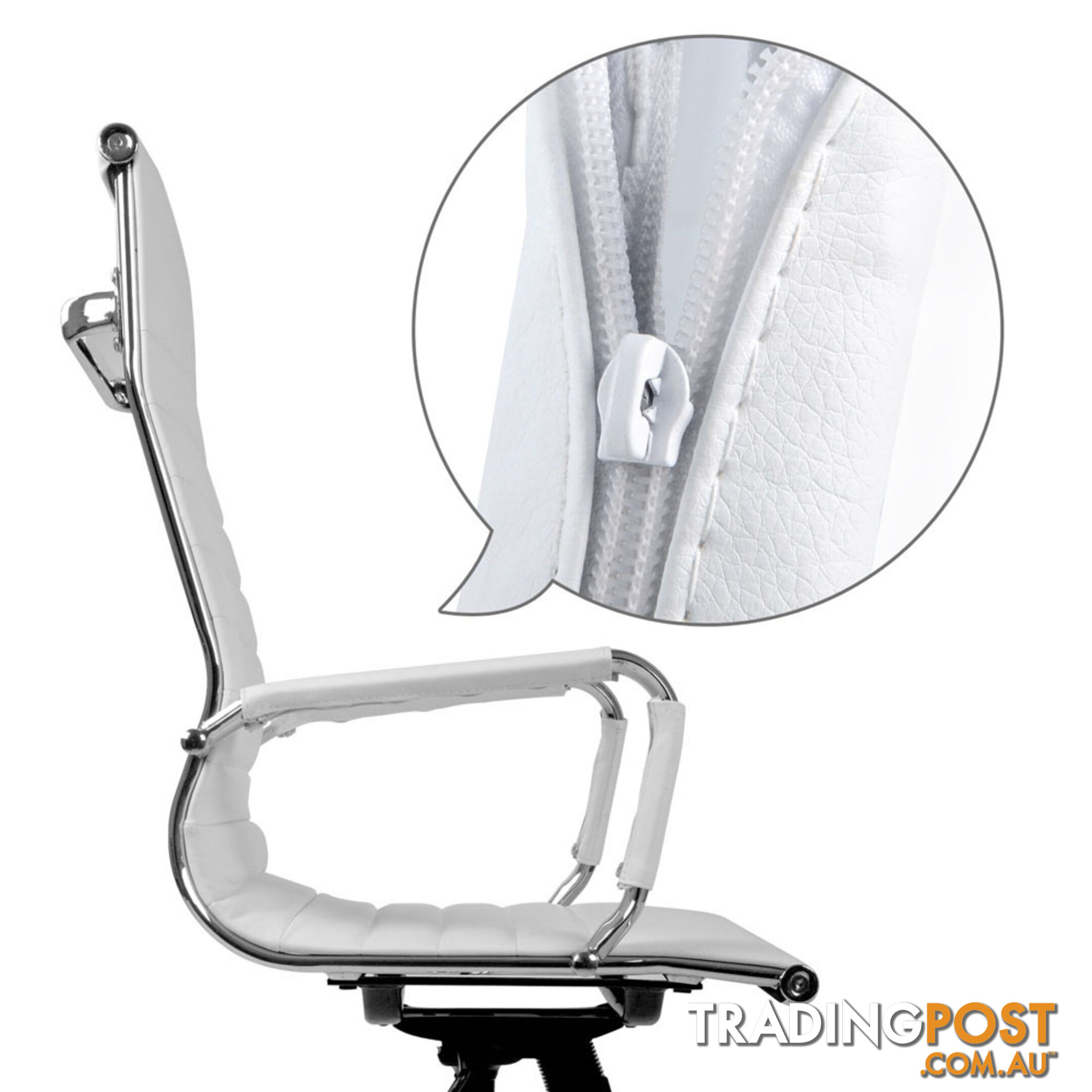 Eames Replica PU Leather High Back Executive Computer Office Chair White