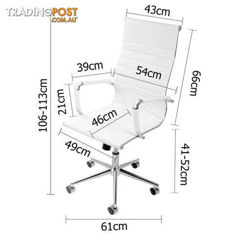 Eames Replica PU Leather High Back Executive Computer Office Chair White