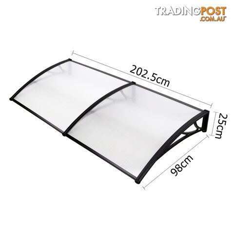 DIY Window Door Awning Cover Transparent 100 x 200cm