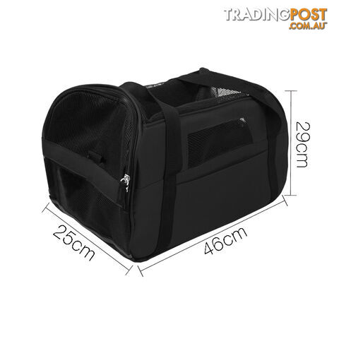 Portable Pet Carrier with Safety Leash - Black