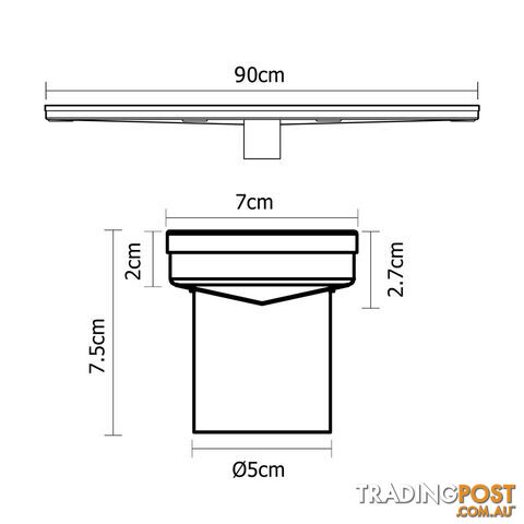 Heelguard Stainless Steel Shower Grate Drain Floor Bathroom 900mm - photo 2 of 8