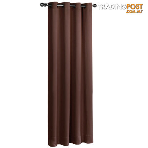 ArtQueen 3 Pass Eyelet Blockout Curtain Brown 180cm