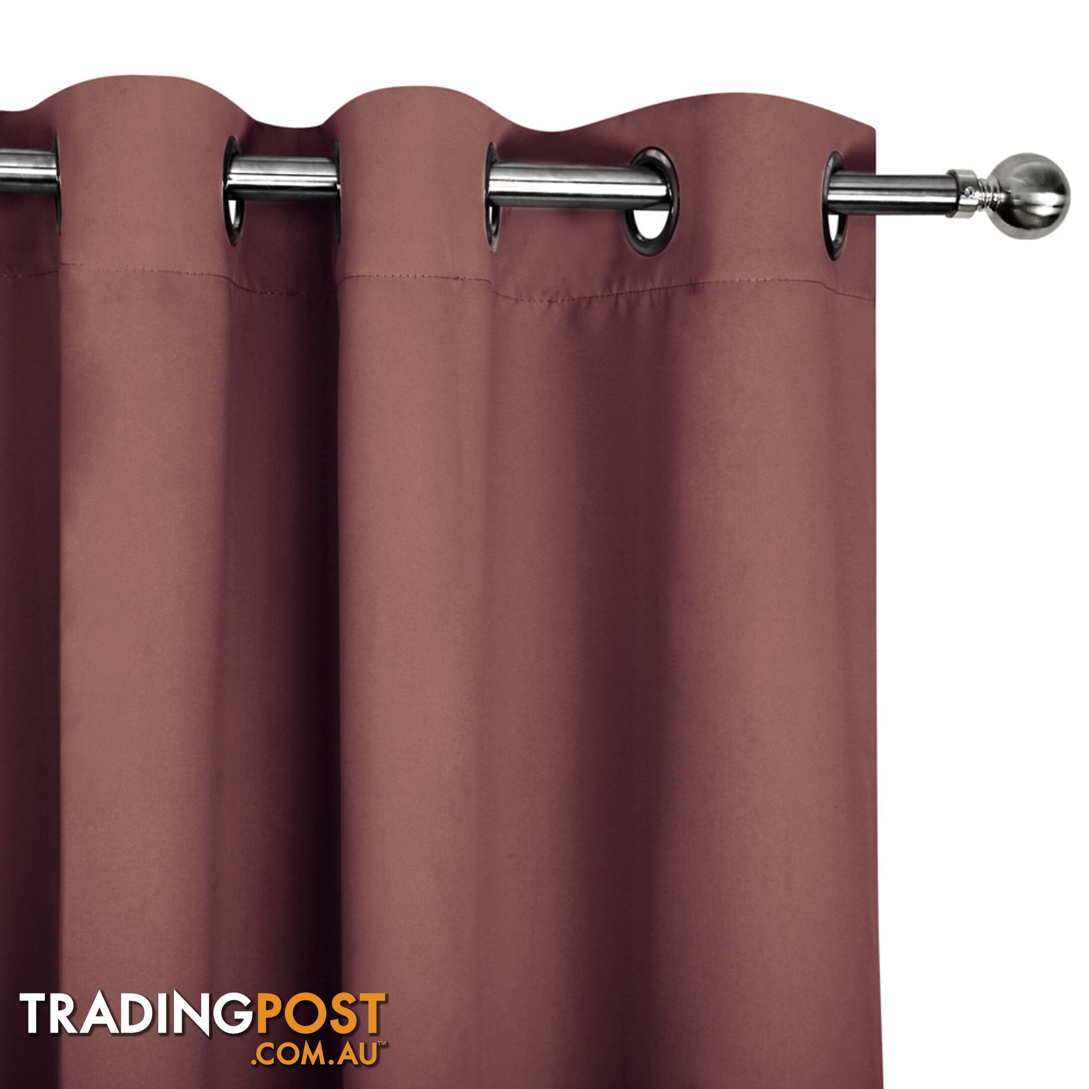 ArtQueen 3 Pass Eyelet Blockout Curtain Brown 180cm