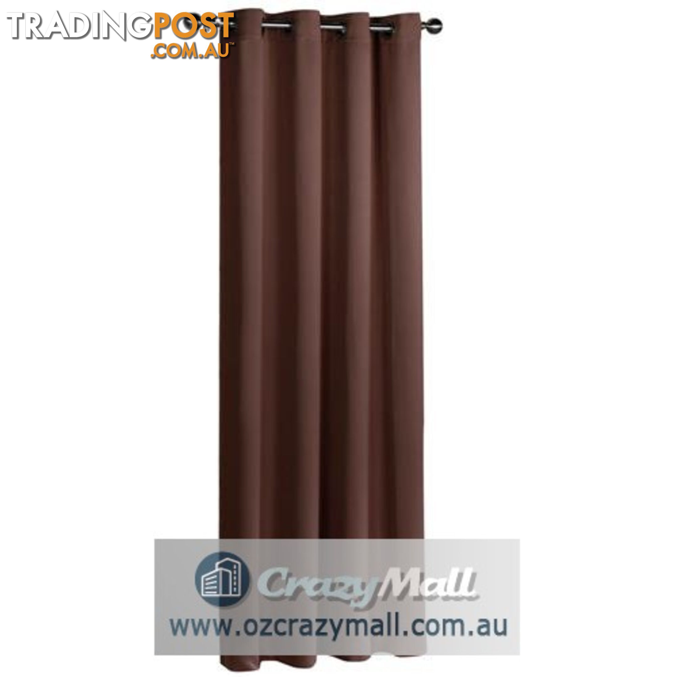 ArtQueen 3 Pass Eyelet Blockout Curtain Brown 180cm