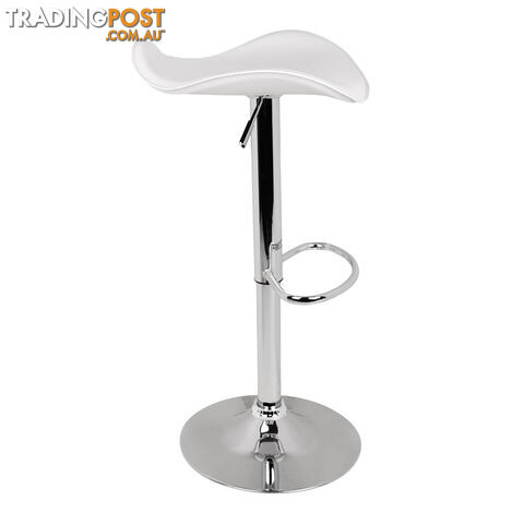 Set of 2 PVC Leather Kitchen Bar Stool White