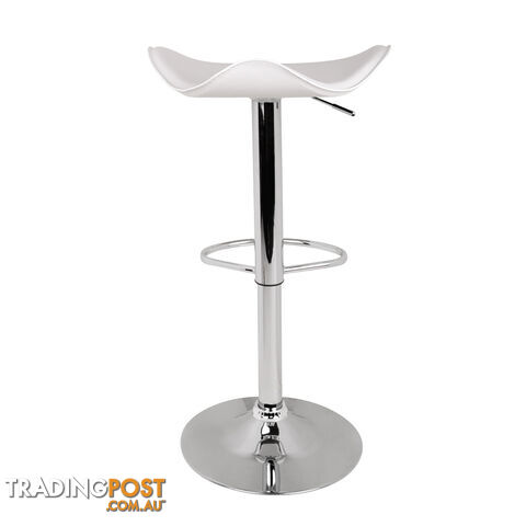 Set of 2 PVC Leather Kitchen Bar Stool White