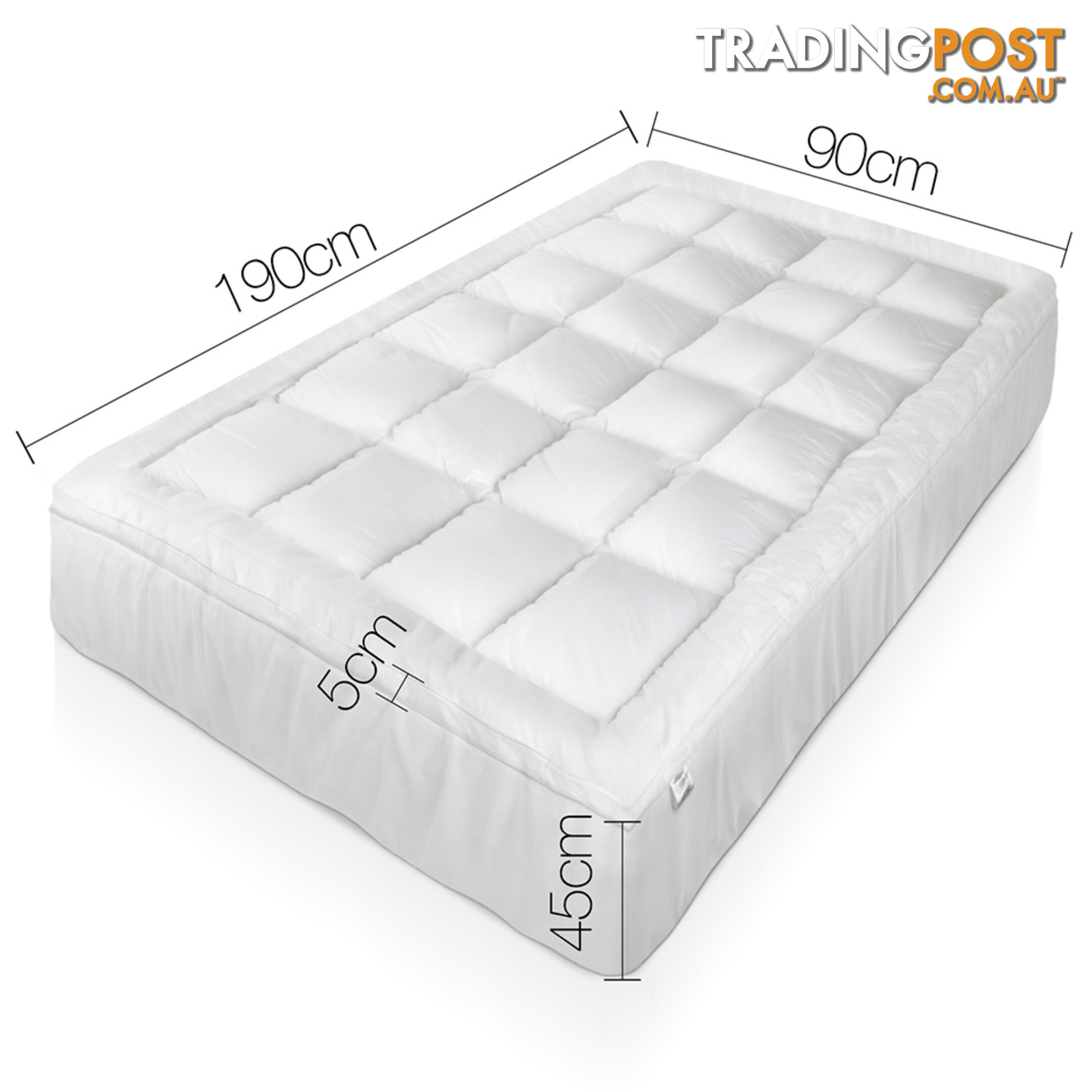 Duck Feather & Down Pillowtop Matress Topper - Single