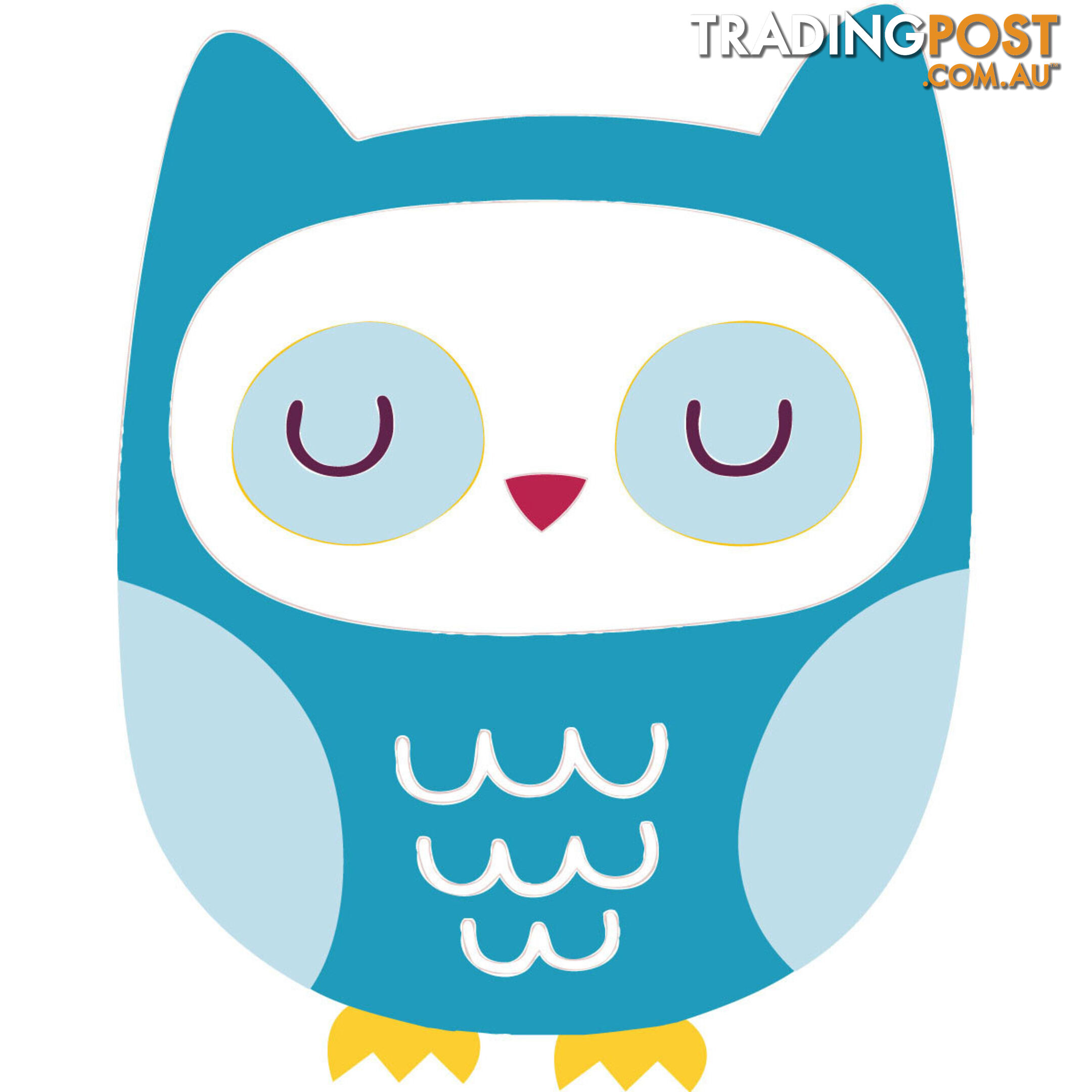 Blue Owl Wall Stickers - Totally Movable and Reusable