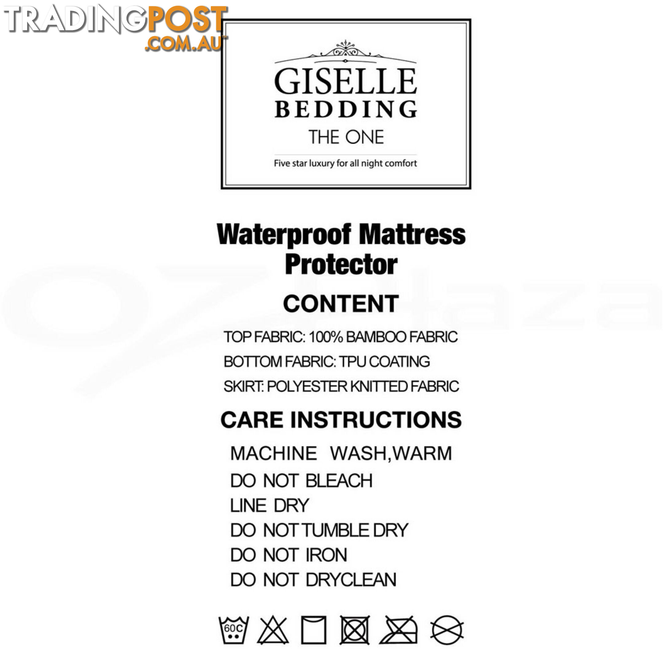 Waterproof Bamboo Mattress Protector - Single