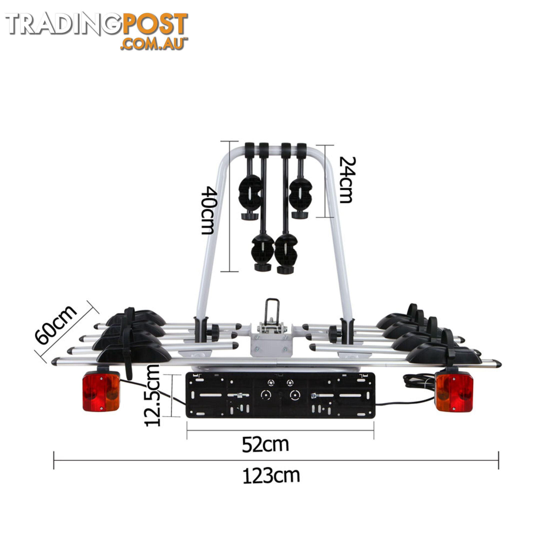 Bicycle Bike Carrier Rack  w/ Tow Ball Mount Black Silver