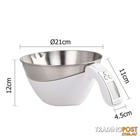 LCD Display Electronic Kitchen Scale Food Measuring Bowl