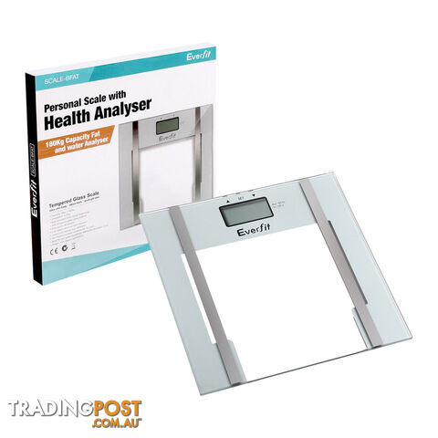 Electronic Digital Body Fat & Hydration Bathroom Glass Scale White