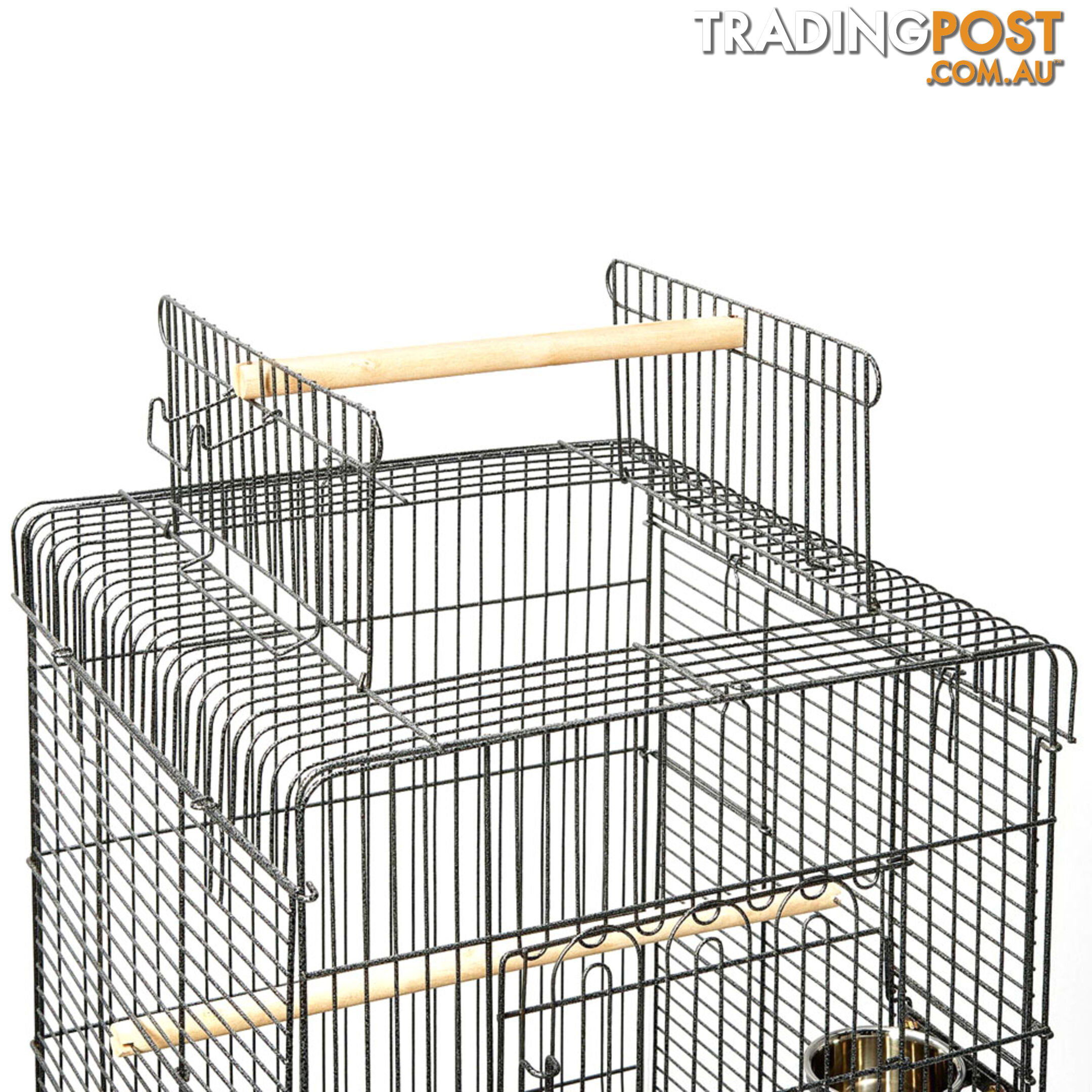 Parrot Pet Aviary Bird Cage w/ Open Roof 145cm Black