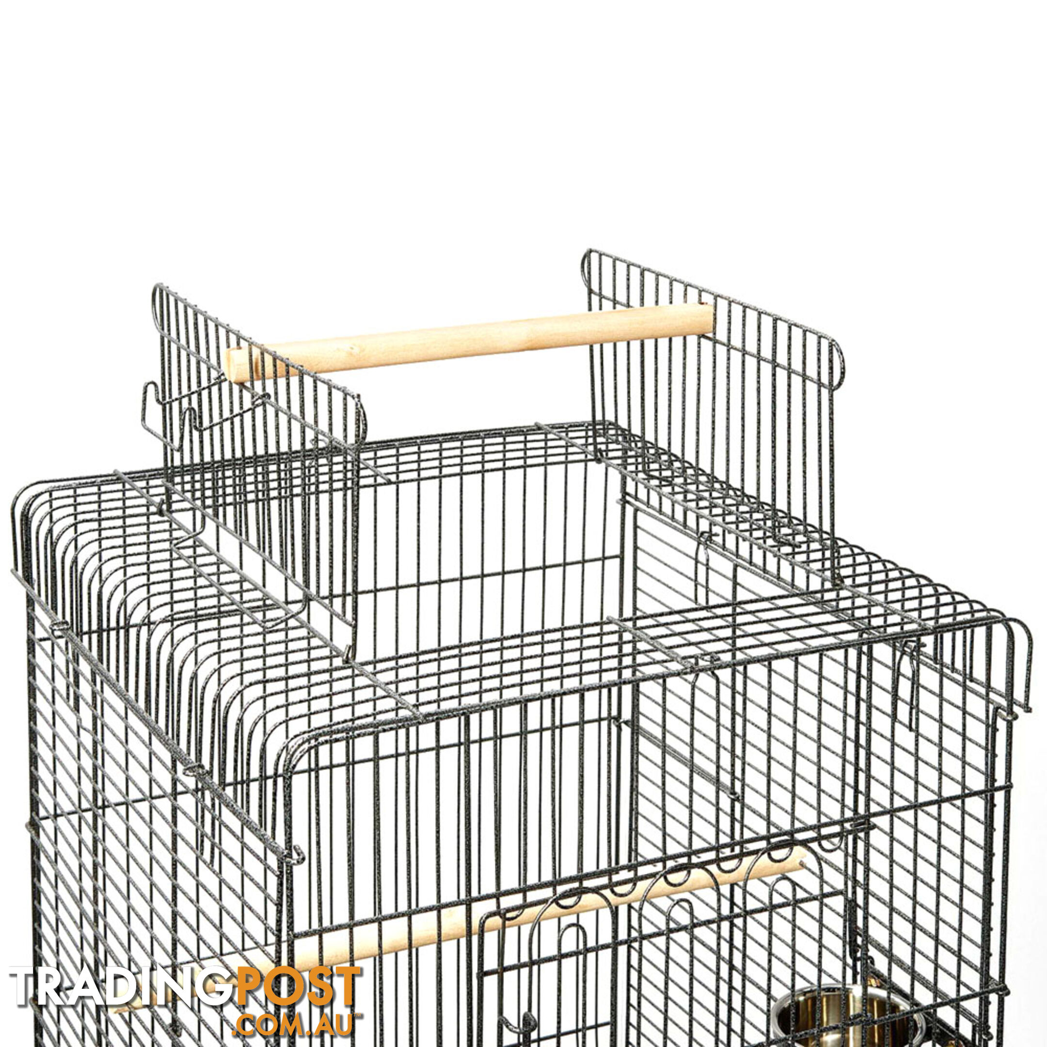 Parrot Pet Aviary Bird Cage w/ Open Roof 145cm Black