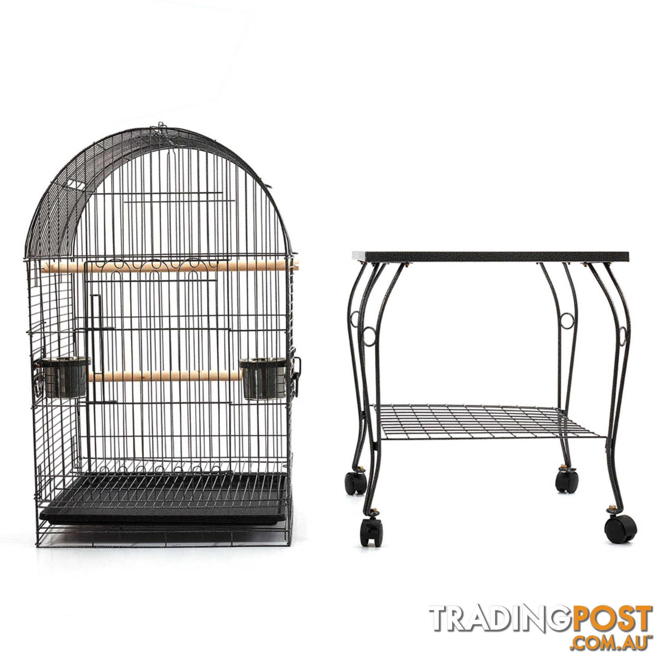 Parrot Pet Aviary Bird Cage w/ Open Roof 150cm Black